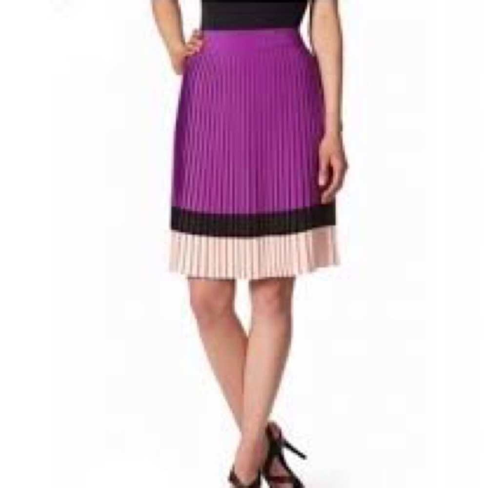 The Limited Purple Pleated Colorblock Skirt, size L